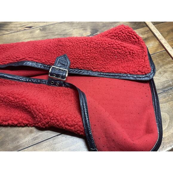 VTG Francesca For Damon Fleece Pile Leather Trim Vest size 12 Italy - Picture 11 of 12